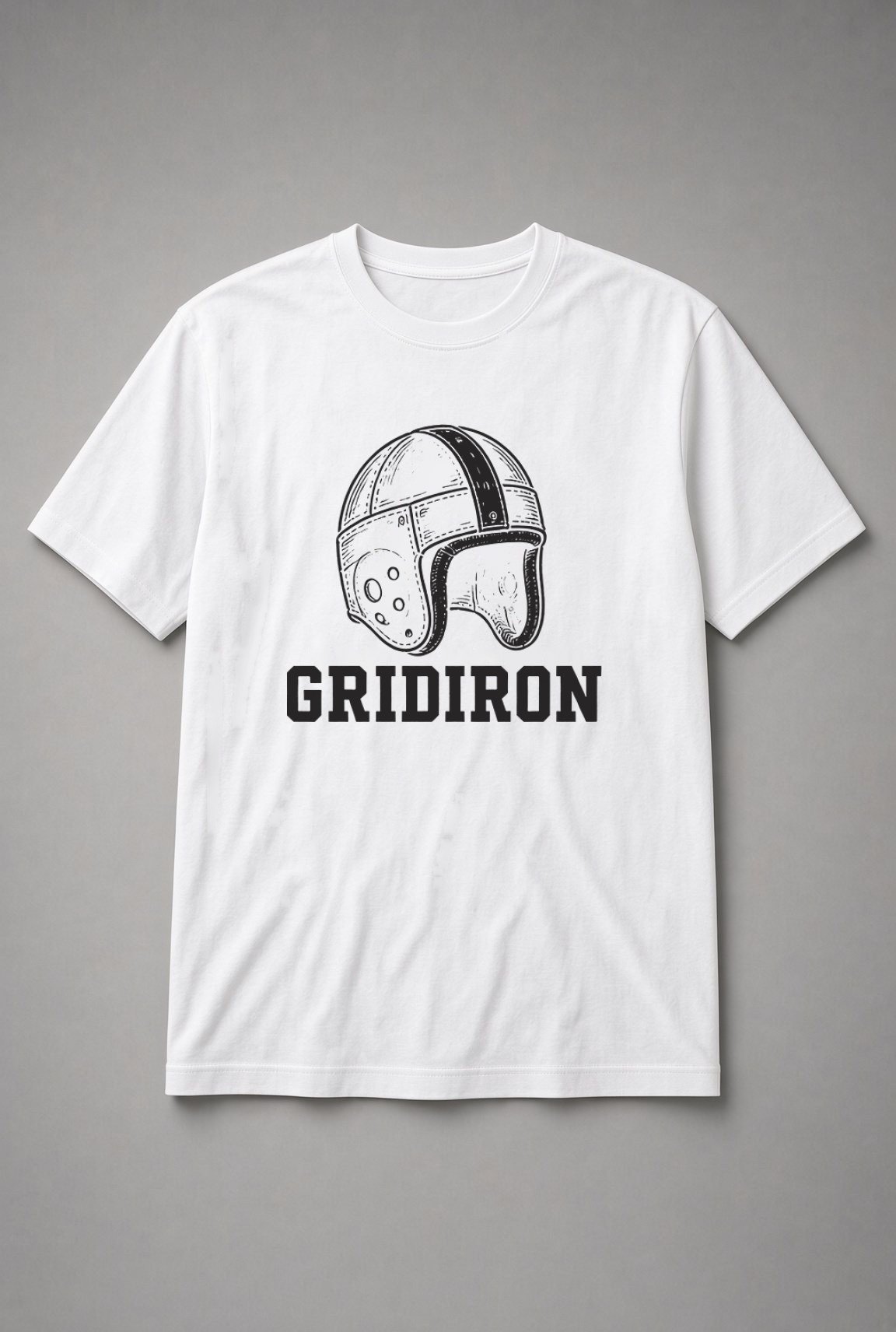 Gridiron Vintage Leather Helmet Unisex T-Shirt - White