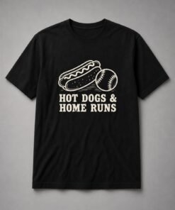 Hot Dogs And Home Runs Unisex T-Shirt - Black