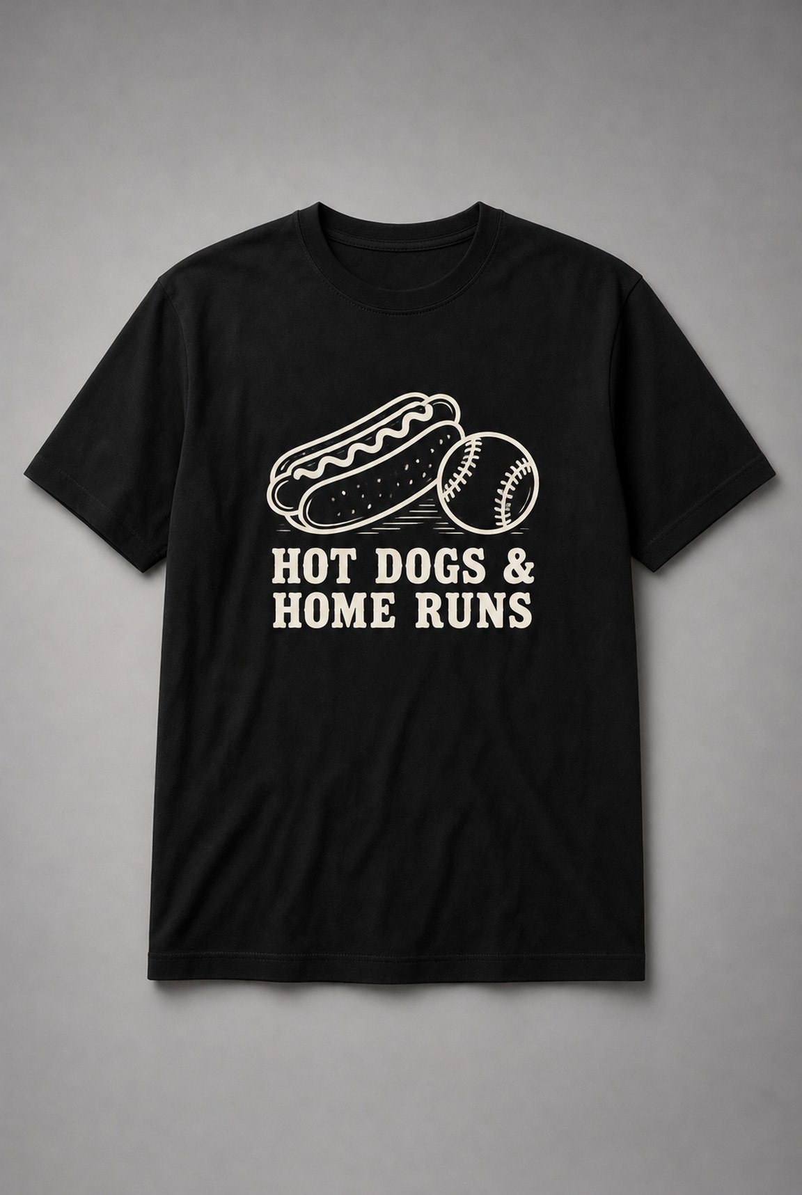 Hot Dogs And Home Runs Unisex T-Shirt - Black