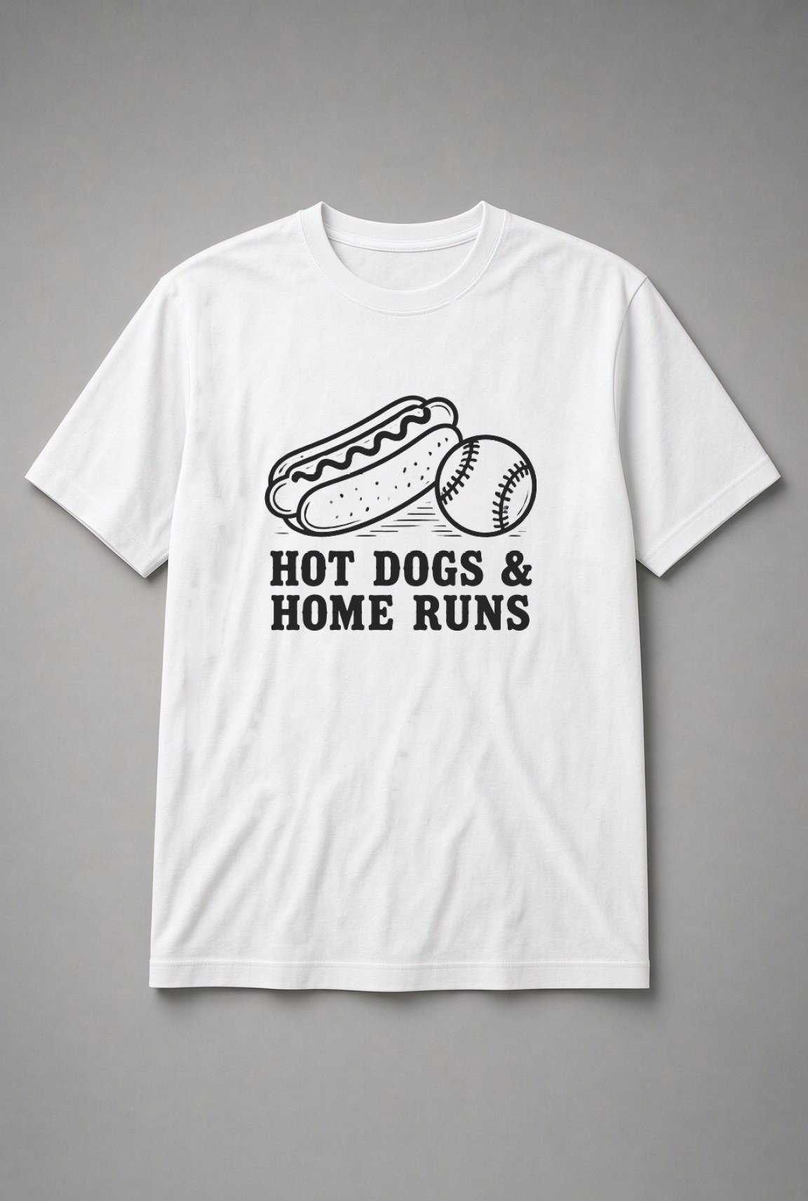 Hot Dogs And Home Runs Unisex T-Shirt - White