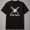 Play Ball Crossed Bats Unisex T-Shirt - Black
